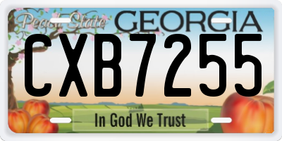 GA license plate CXB7255