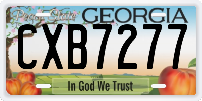 GA license plate CXB7277