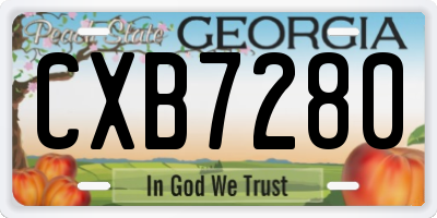 GA license plate CXB7280