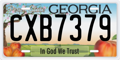 GA license plate CXB7379