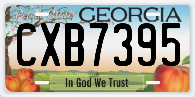 GA license plate CXB7395