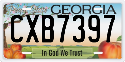 GA license plate CXB7397