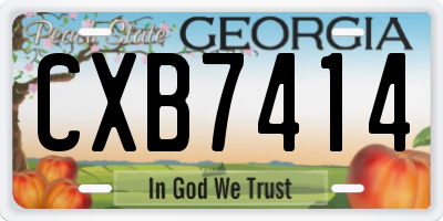 GA license plate CXB7414