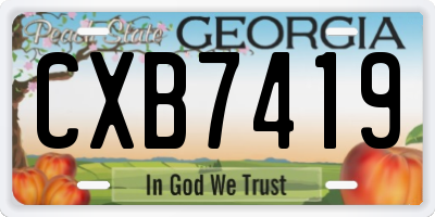 GA license plate CXB7419