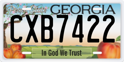 GA license plate CXB7422
