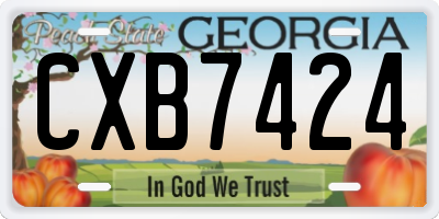 GA license plate CXB7424