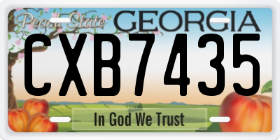 GA license plate CXB7435