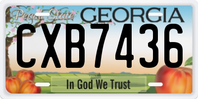 GA license plate CXB7436