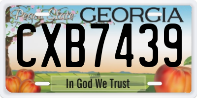 GA license plate CXB7439