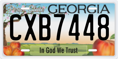 GA license plate CXB7448