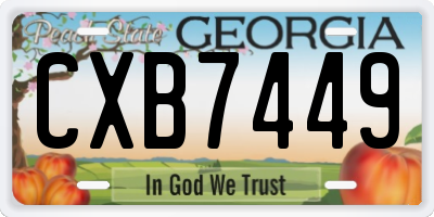 GA license plate CXB7449