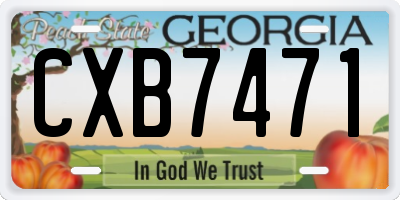 GA license plate CXB7471