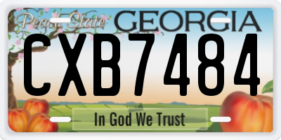 GA license plate CXB7484