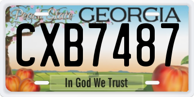GA license plate CXB7487