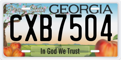 GA license plate CXB7504