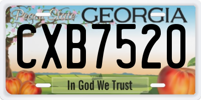 GA license plate CXB7520