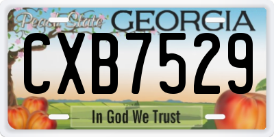 GA license plate CXB7529