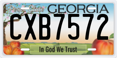 GA license plate CXB7572