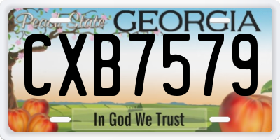 GA license plate CXB7579