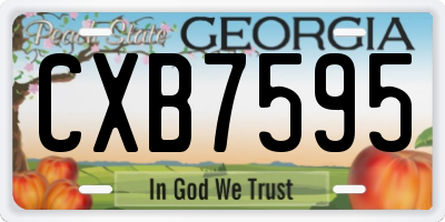 GA license plate CXB7595