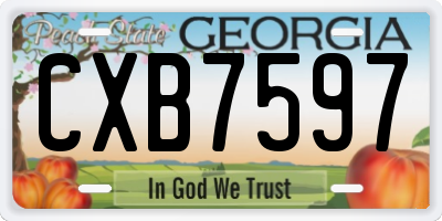 GA license plate CXB7597