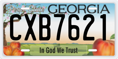 GA license plate CXB7621