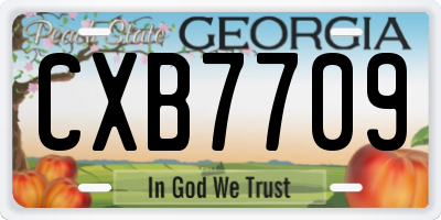 GA license plate CXB7709