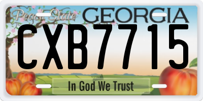 GA license plate CXB7715