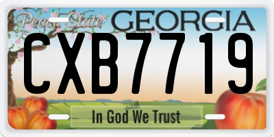 GA license plate CXB7719