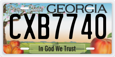GA license plate CXB7740