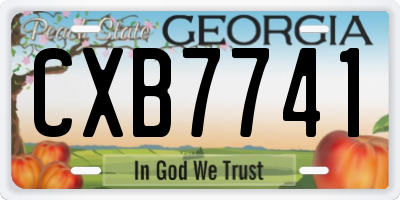 GA license plate CXB7741