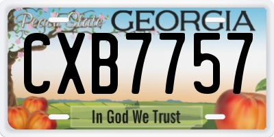 GA license plate CXB7757