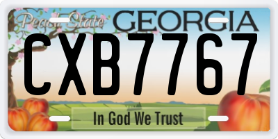 GA license plate CXB7767