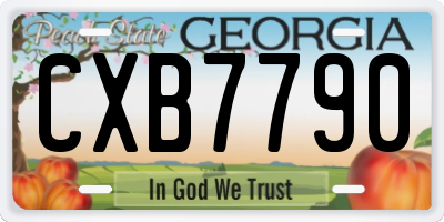 GA license plate CXB7790