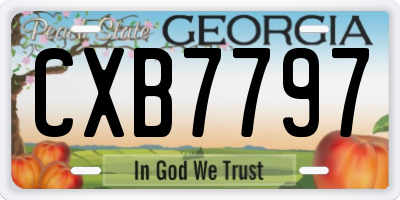 GA license plate CXB7797