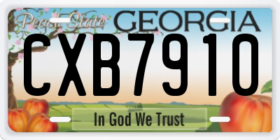 GA license plate CXB7910