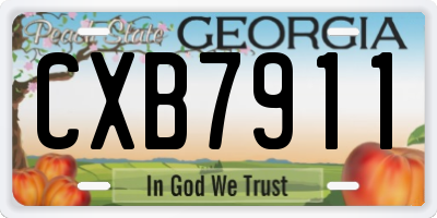 GA license plate CXB7911