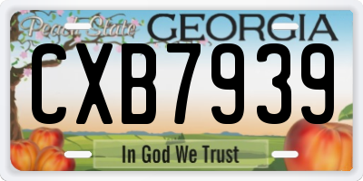 GA license plate CXB7939