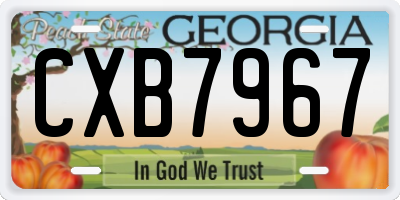 GA license plate CXB7967