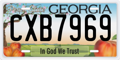 GA license plate CXB7969