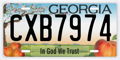 GA license plate CXB7974