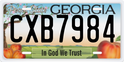 GA license plate CXB7984