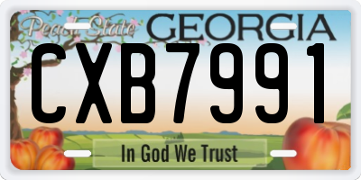 GA license plate CXB7991