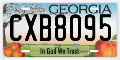GA license plate CXB8095
