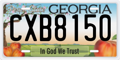 GA license plate CXB8150