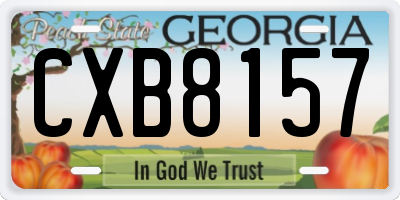 GA license plate CXB8157
