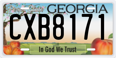 GA license plate CXB8171