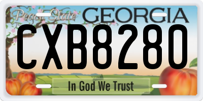 GA license plate CXB8280