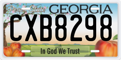 GA license plate CXB8298