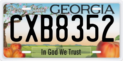 GA license plate CXB8352